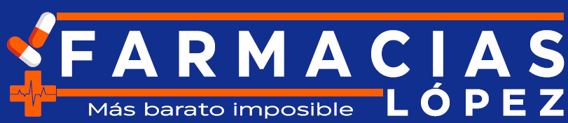 Farmacias Lopez logo with blue, orange, and white colors
